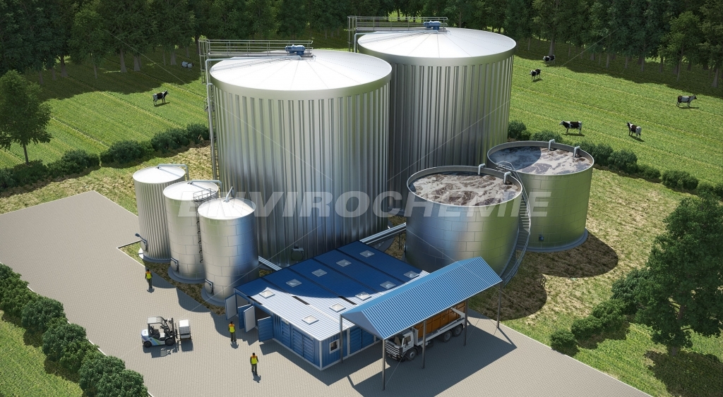 Een zuivelbedrijf genereert biogas met een meertraps biologische behandelingsinstallatie voor zwaar belaste afvalwaterstromen en vloeibare afvalstromen. 